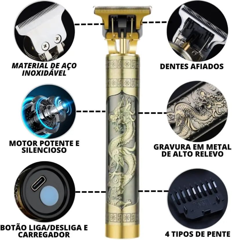 Máquina de corte de cabelo masculina com design aleatório elétrico profissional